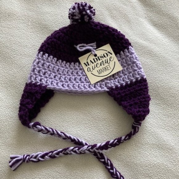 Baby Layette Set Plum & Lilac Hand Crochet NEW - Picture 9 of 9